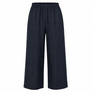 Eileen Fisher Womens Pants M Linen Blend Black Wide Leg Relaxed Minimalist Chic